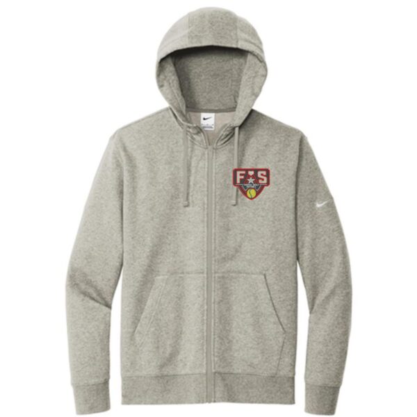 Nike Club Fleece Sleeve Swoosh Full-Zip Hoodie - Image 3