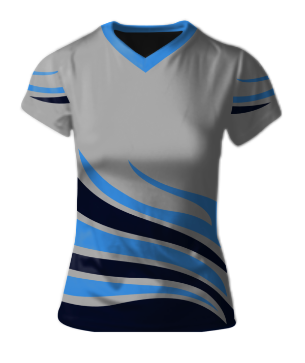 Sublimated Womens/Girls V-Neck Jersey - Custom "Fire" Cool Performance Tee
