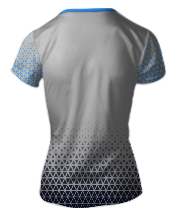 Sublimated Womens/Girls V-Neck Jersey - Custom "Triangles" Cool Performance Tee - Image 2
