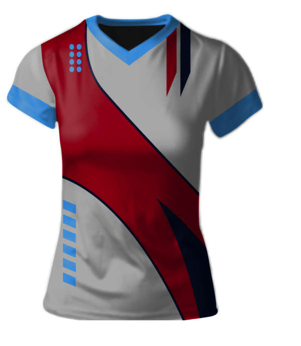 Sublimated Womens/Girls V-Neck Jersey Custom "Striker" Cool Performance Tee