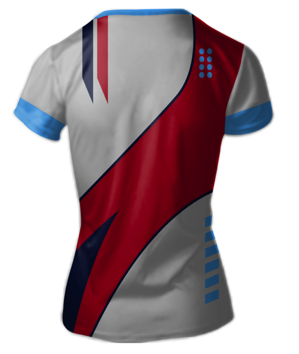Sublimated Womens/Girls V-Neck Jersey Custom "Striker" Cool Performance Tee - Image 2